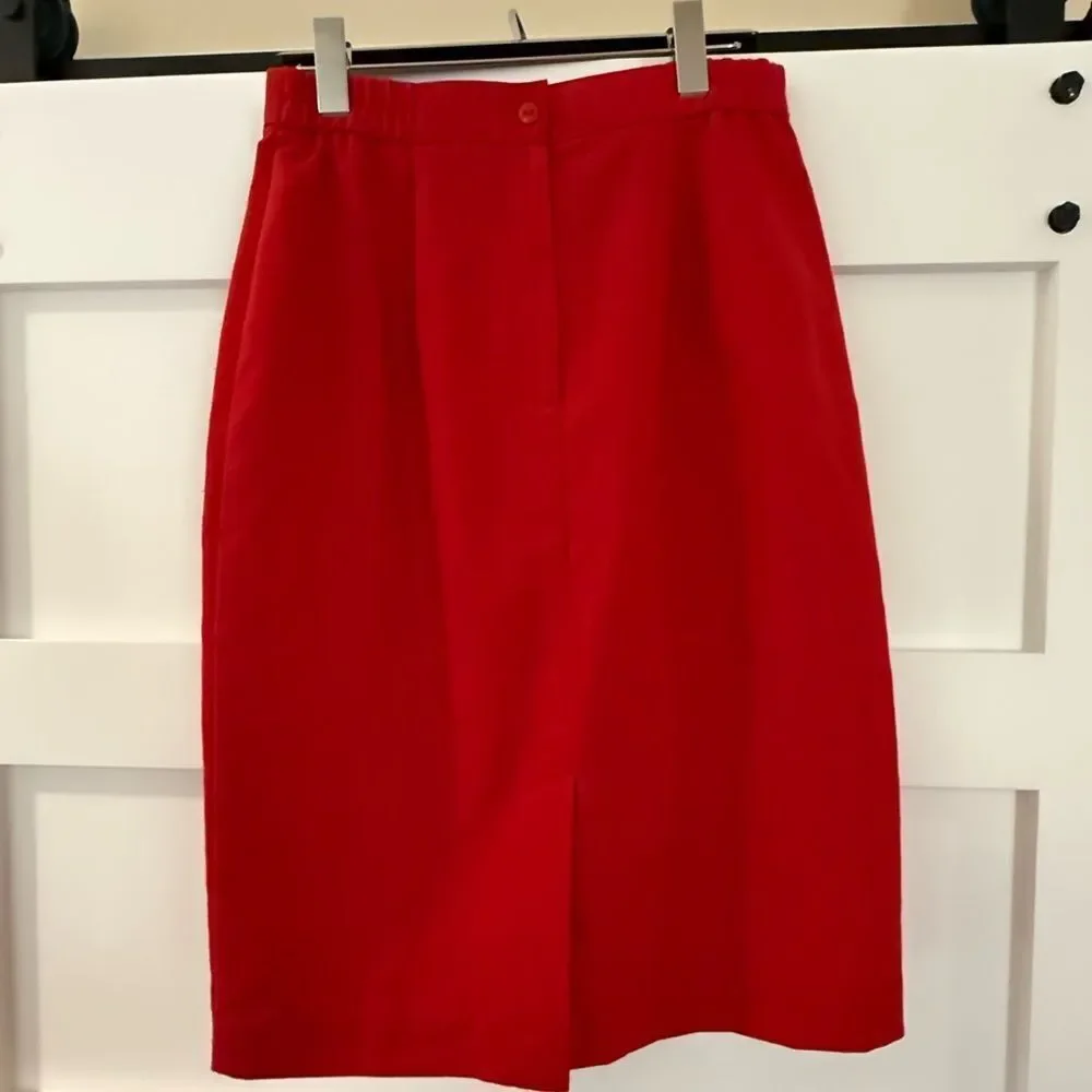 Vintage Requirements red pencil skirt with slit size 12